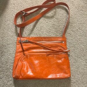 HOBO International Orange Leather Crossbody Bag